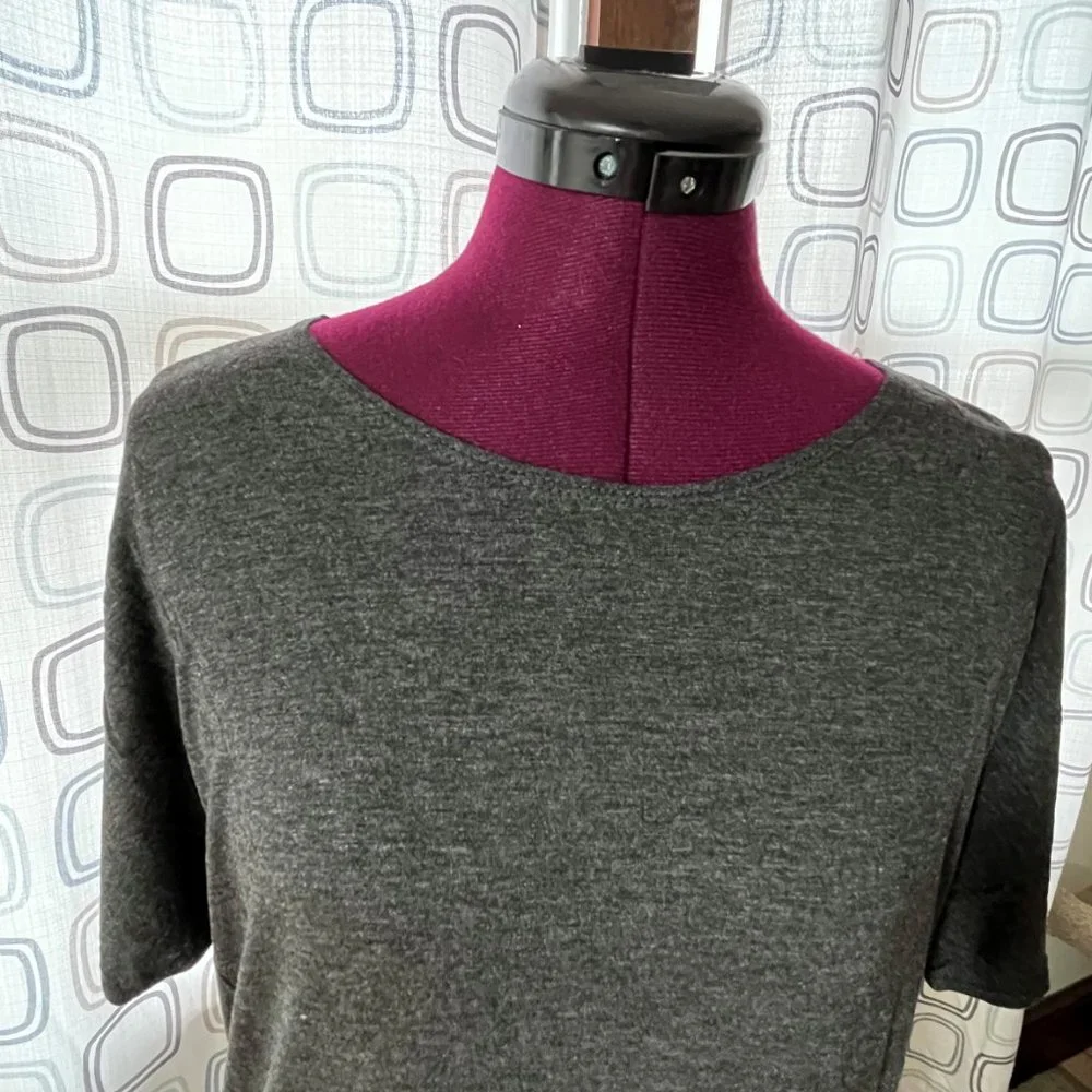 2 FOR $25 - Women's Heather Gray Casual Side Adjustable Snap Tunic Dress - NWT - Picture 4 of 9
